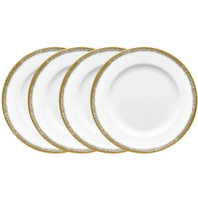 Noritake Haku Set Of 4 Bread & Butter/appetizer Plates, 6-1/2" In White;gold