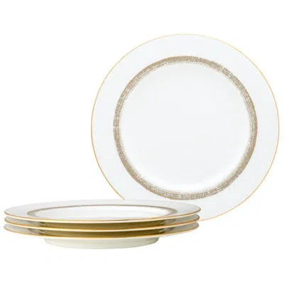 Noritake Haku Set Of 4 Salad Plates, 8-1/2" In White;gold