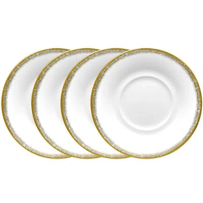 Noritake Haku Set Of 4 Saucers, 6" In White;gold