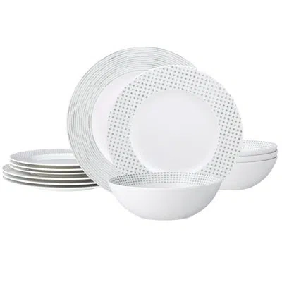 Noritake Hammock 12-piece Dinnerware Set  - Rim, Service For 4 In Green