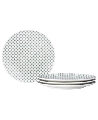 Noritake Hammock Coupe Appetizer Plates, Set Of 4 In Green