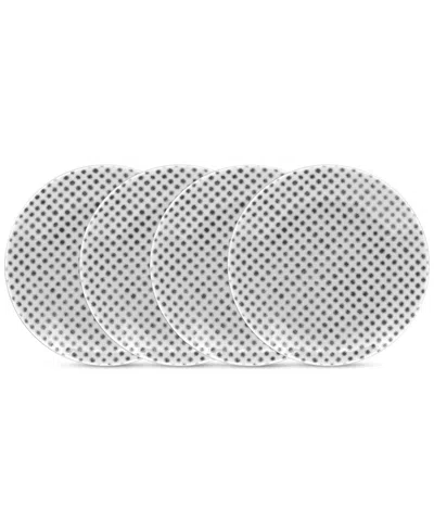 Noritake Hammock Coupe Appetizer Plates, Set Of 4 In Grey