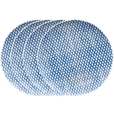 Noritake Hammock Coupe Salad Plates - Dots, 9-1/2" In Blue