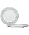 Noritake Hammock "dots" Rim Dinner Plates, Set Of 4 In Green