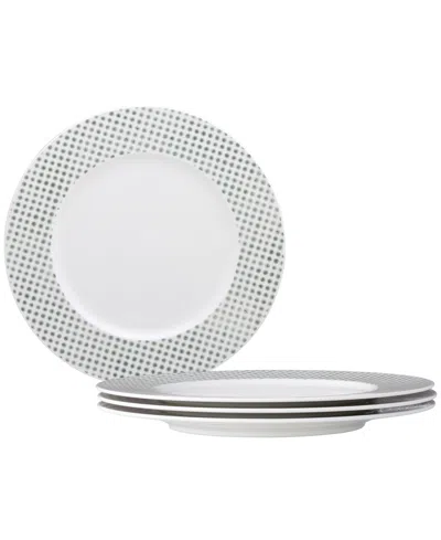 Noritake Hammock "dots" Rim Dinner Plates, Set Of 4 In Green
