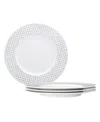 Noritake Hammock "dots" Rim Salad Plates, Set Of 4 In Green
