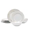 Noritake Hammock Khaki Rim 12 Piece Dinnerware Set, Service For 4 In Khaki