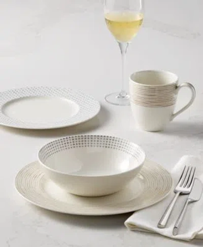 Noritake Hammock Rim Collection In Grey