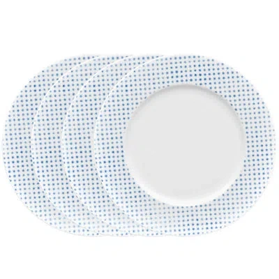 Noritake Hammock Rim Dinner Plates - Dots, 11" In Blue