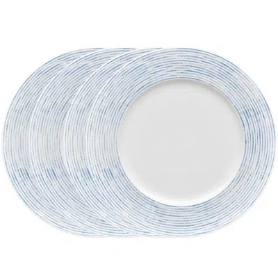 Noritake Hammock Rim Dinner Plates - Stripes, 11" In Blue