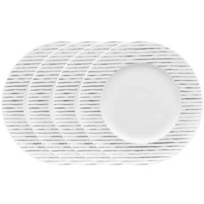Noritake Hammock Rim Salad Plates - Stripes, 9.5" In Gray