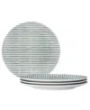 Noritake Hammock Stripes Coupe Salad Plates, Set Of 4 In Green