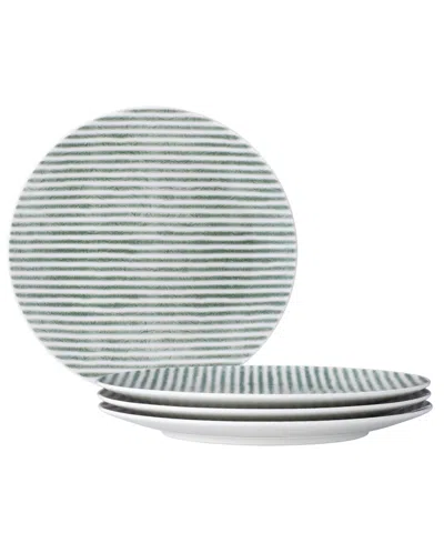 Noritake Hammock Stripes Coupe Salad Plates, Set Of 4 In Green