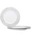 Noritake Hammock "stripes" Rim Dinner Plates, Set Of 4 In Green