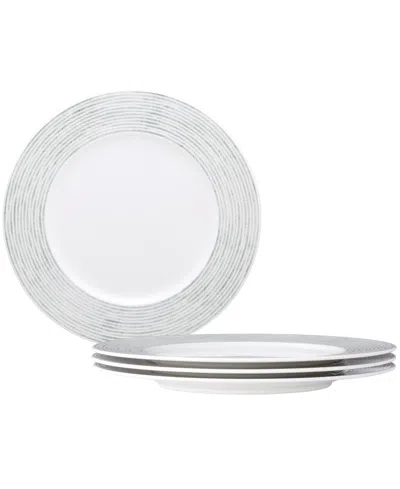 Noritake Hammock "stripes" Rim Dinner Plates, Set Of 4 In Green