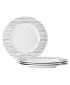 Noritake Hammock Stripes Rim Salad Plates, Set Of 4 In Green