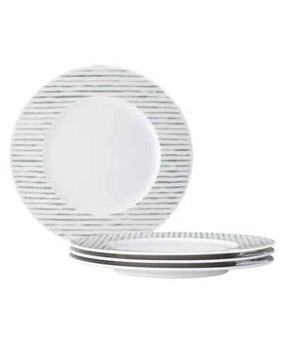 Noritake Hammock Stripes Rim Salad Plates, Set Of 4 In Green