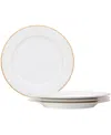 Noritake Heritage Set Of 4 Dinner Plates In Gold