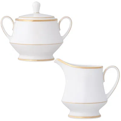 Noritake Heritage Sugar And Creamer Set In White