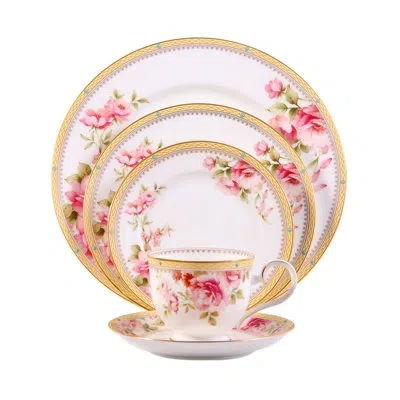 Noritake Hertford 5-piece Place Setting, Service For 1 In White;pink