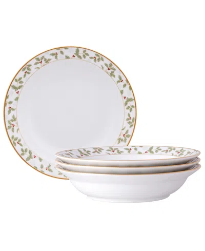 Noritake Holly & Berry 4-pc. Dinner Bowl Set, Service For 4 In Multi