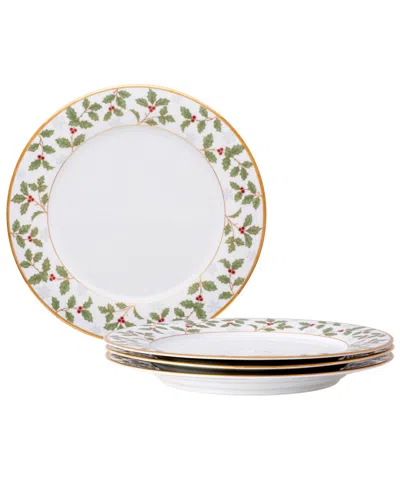 Noritake Holly Berry 10.5" Dinner Plate, Set Of 4 In Multi