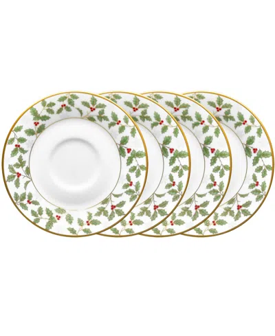 Noritake Holly Berry 6" Saucer, Set Of 4 In Multi