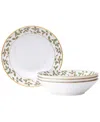 Noritake Holly Berry 7.5" 12 oz Soup Bowl, Set Of 4 In Multi