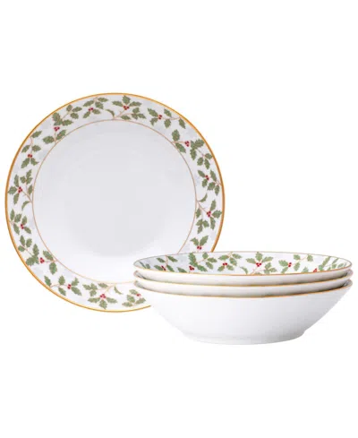 Noritake Holly Berry 7.5" 12 oz Soup Bowl, Set Of 4 In Multi