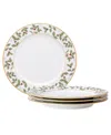 Noritake Holly Berry 8.25" Salad Plate, Set Of 4 In Multi