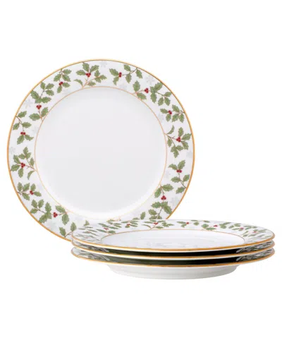 Noritake Holly Berry 8.25" Salad Plate, Set Of 4 In Multi