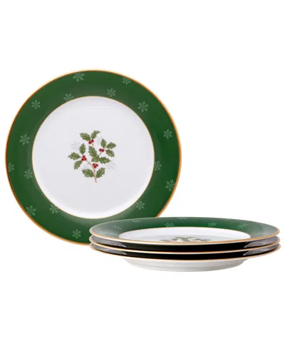 Noritake Holly Berry 9" Accent Plate, Set Of 4 In Multi