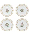 Noritake Holly Berry Gold Set Of 4 Assorted Appetizer Plates, 6-1/4"