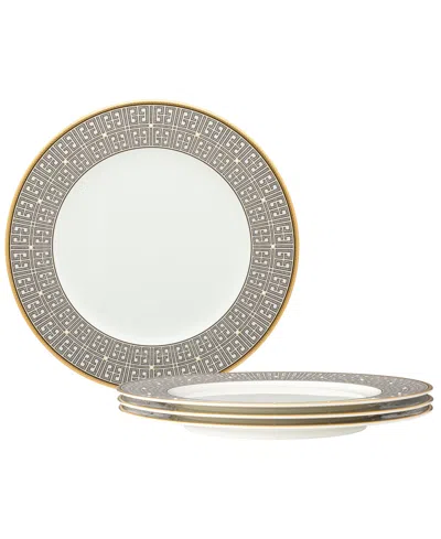 Noritake Infinity 4 Piece Dinner Plate Set, Service For 4 In Green Platinum