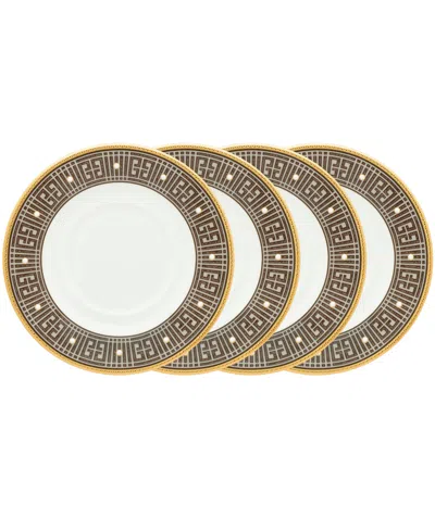 Noritake Infinity 4 Piece Saucer Set, Service For 4 In Bronze