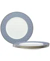 Noritake Infinity Blue 4 Piece Dinner Plate Set, Service For 4 In Blue