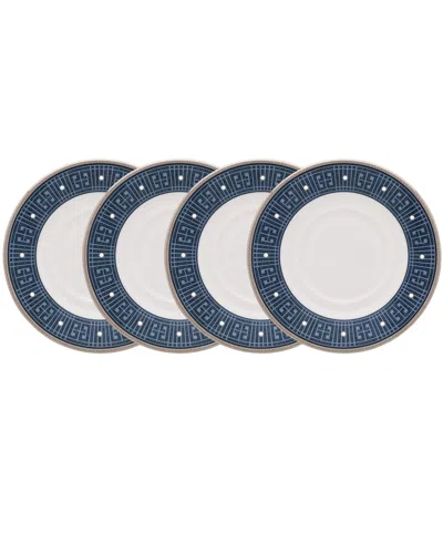 Noritake Infinity Blue 4 Piece Saucer Set, Service For 4