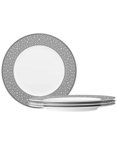 Noritake Infinity Graphite 4 Piece Dinner Plate Set, Service For 4