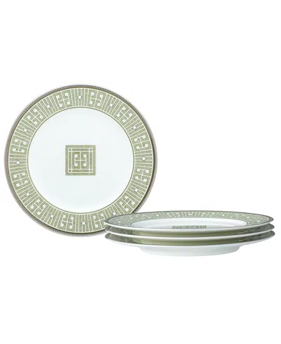 Noritake Infinity Green Platinum 4 Piece Bread Butter/appetizer Plate Set, Service For 4