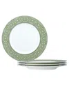 Noritake Infinity Green Platinum 4 Piece Salad Plate Set, Service For 4 In Green Platinum