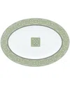 Noritake Infinity Green Platinum Oval Platter, 14" In Green Platinum