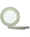 Noritake Infinity Platinum 4 Piece Dinner Plate Set , Service For 4 In Green Platinum