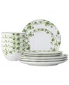 Noritake Ivy Whisper 12 Pc. Dinnerware Set, Service For 4 In Green