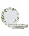 Noritake Ivy Whisper Dinner Plates, Set Of 4 In Green