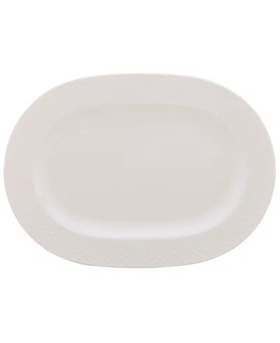 Noritake Kikko 14" Oval Platter In White