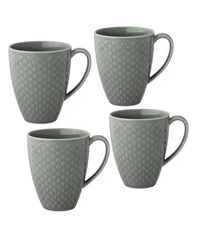 Noritake Kikko 16 Oz. Mugs, Set Of 4 In Gray