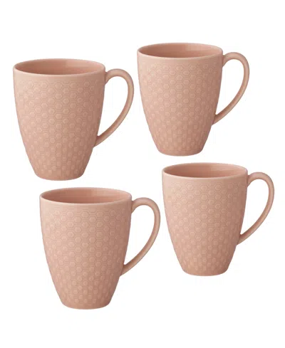 Noritake Kikko 16 Oz. Mugs, Set Of 4 In Pink