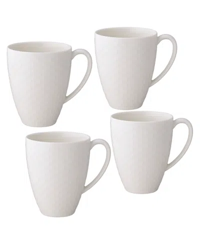 Noritake Kikko 16 Oz. Mugs, Set Of 4 In White