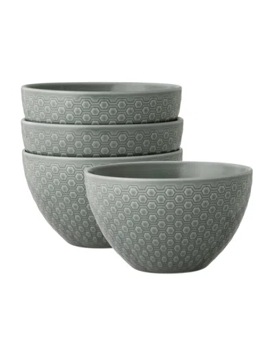 Noritake Kikko 29 Oz. All-purpose Bowls, Set Of 4 In Gray