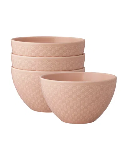 Noritake Kikko 29 Oz. All-purpose Bowls, Set Of 4 In Pink